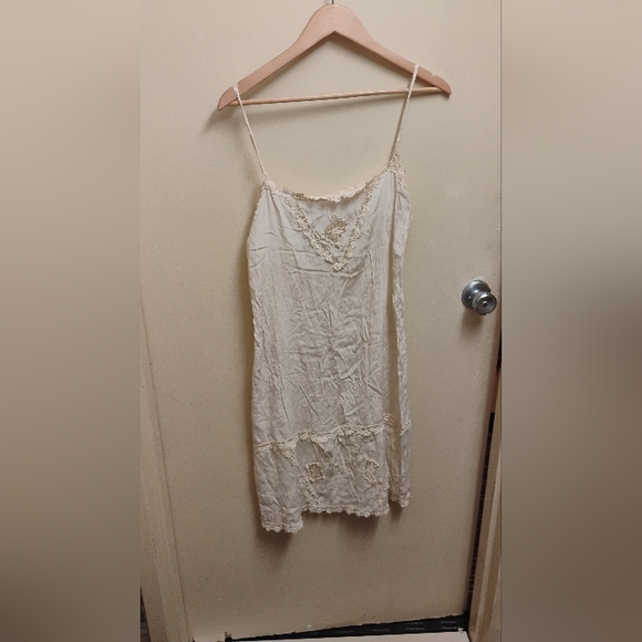 Vintage Women's Silk Lace Ribbon Detail Slip Dress - Picture 1 of 6
